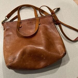 Madewell Elegant Brown Leather Tote Bag